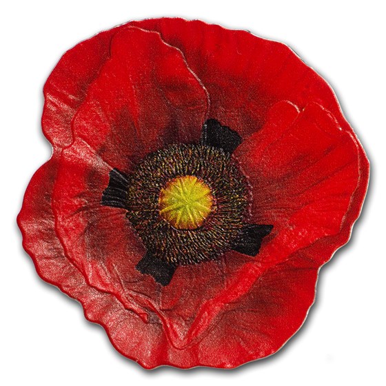 2017 Cook Islands 1 oz Silver $5 Remembrance Poppy Shape Coin 2017 Cook Islands 1 oz Silver $5 Remembrance Poppy Shape Coin