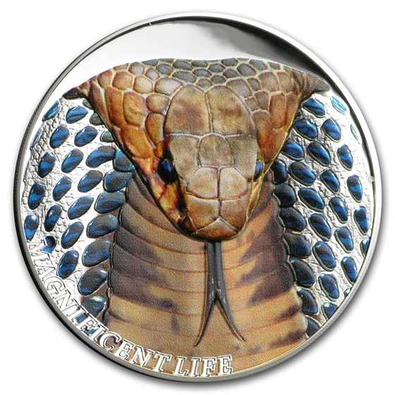 2017 Cook Islands 1 oz Silver Magnificent Life (Cobra) 2017 Cook Islands 1 oz Silver Magnificent Life (Cobra)