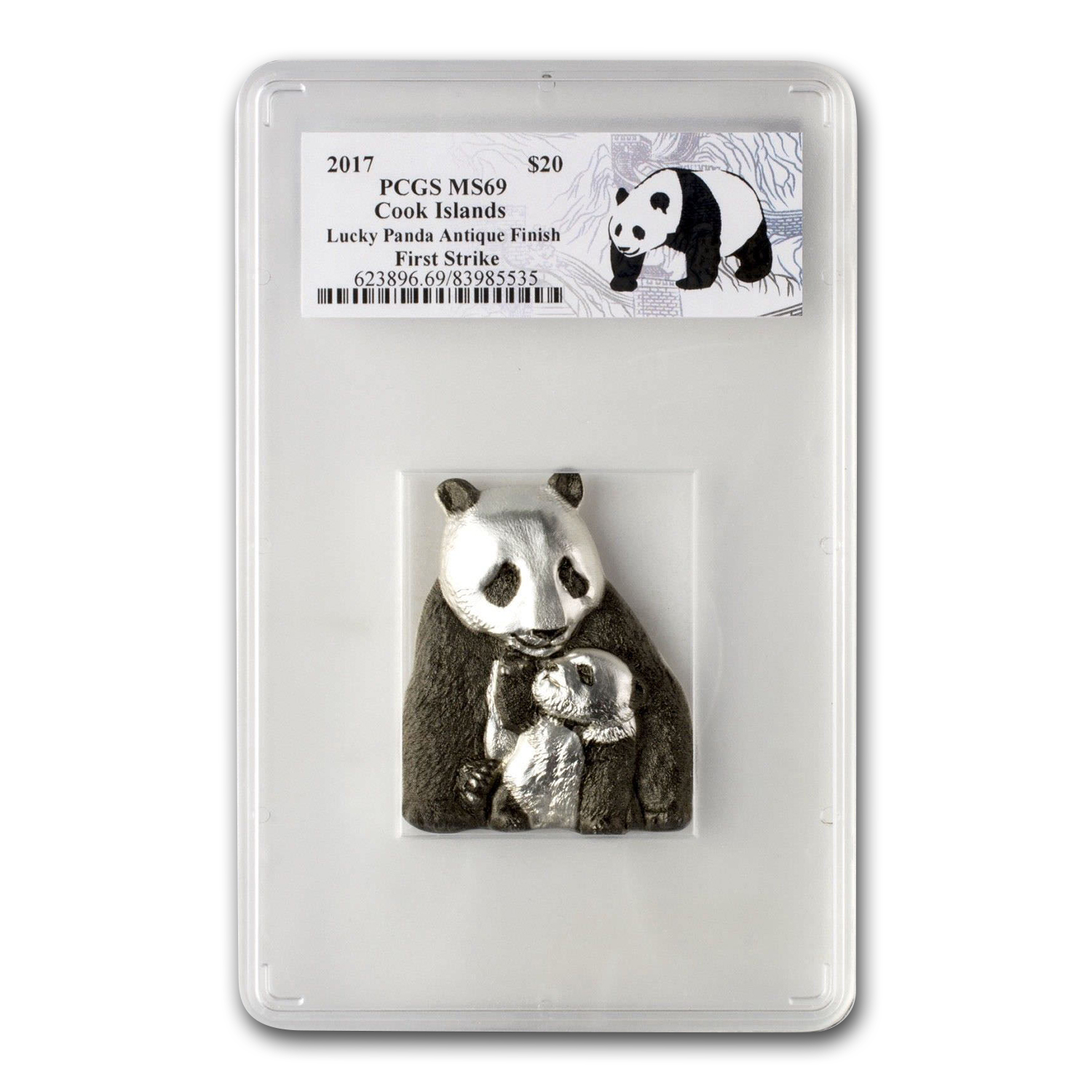 Buy 2017 Cook Islands 88 gram Antique Finish Lucky Panda MS-69