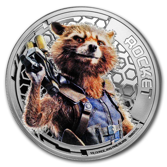 2017 Cook Islands Ag "Guardians of the Galaxy" Rocket (UHR) 2017 Cook Islands Ag "Guardians of the Galaxy" Rocket (UHR)