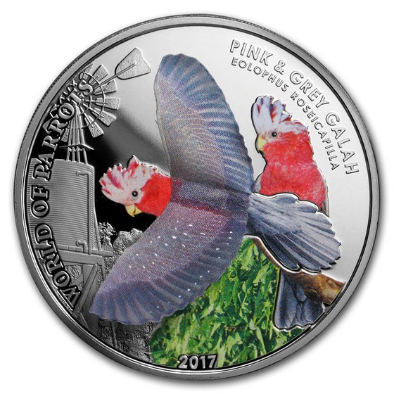 2017 Cook Islands Silver 3D World of Parrots (Pink & Grey Galah) 2017 Cook Islands Silver 3D World of Parrots (Pink & Grey Galah)