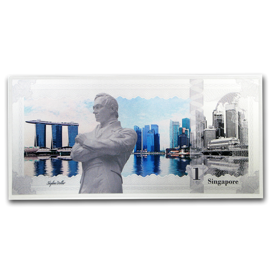 2017 Cook Islands Skyline Dollars Foil Silver Note (Singapore) 2017 Cook Islands Skyline Dollars Foil Silver Note (Singapore)