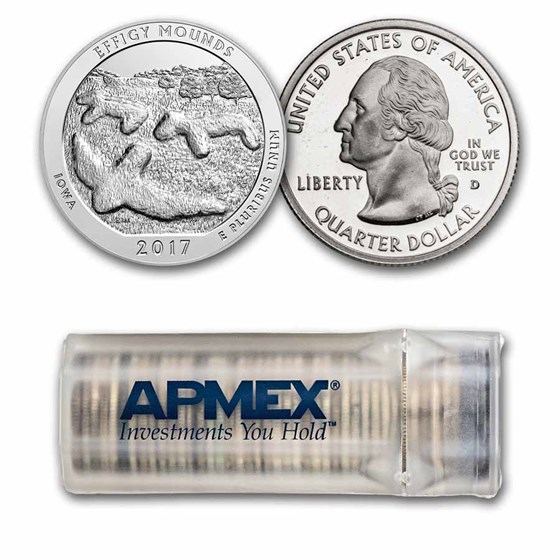 2017-D ATB Quarter Effigy Mounds 40-Coin Roll BU 2017-D ATB Quarter Effigy Mounds 40-Coin Roll BU