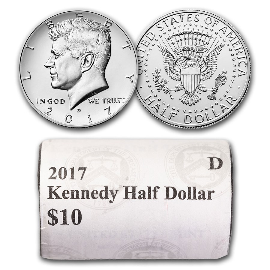2017-D Kennedy Half Dollar 20-Coin Mint Wrapped Roll BU