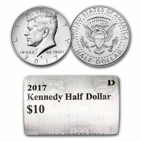 2017-D Kennedy Half Dollar 20-Coin Roll BU 2017-D Kennedy Half Dollar 20-Coin Roll BU