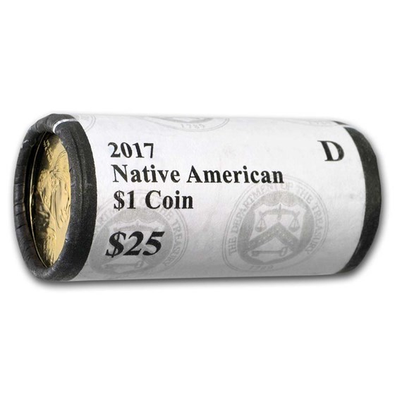 2017-D Native Amer $1 - Sequoyah (25 Coin Mint Roll) BU 2017-D Native Amer $1 - Sequoyah (25 Coin Mint Roll) BU