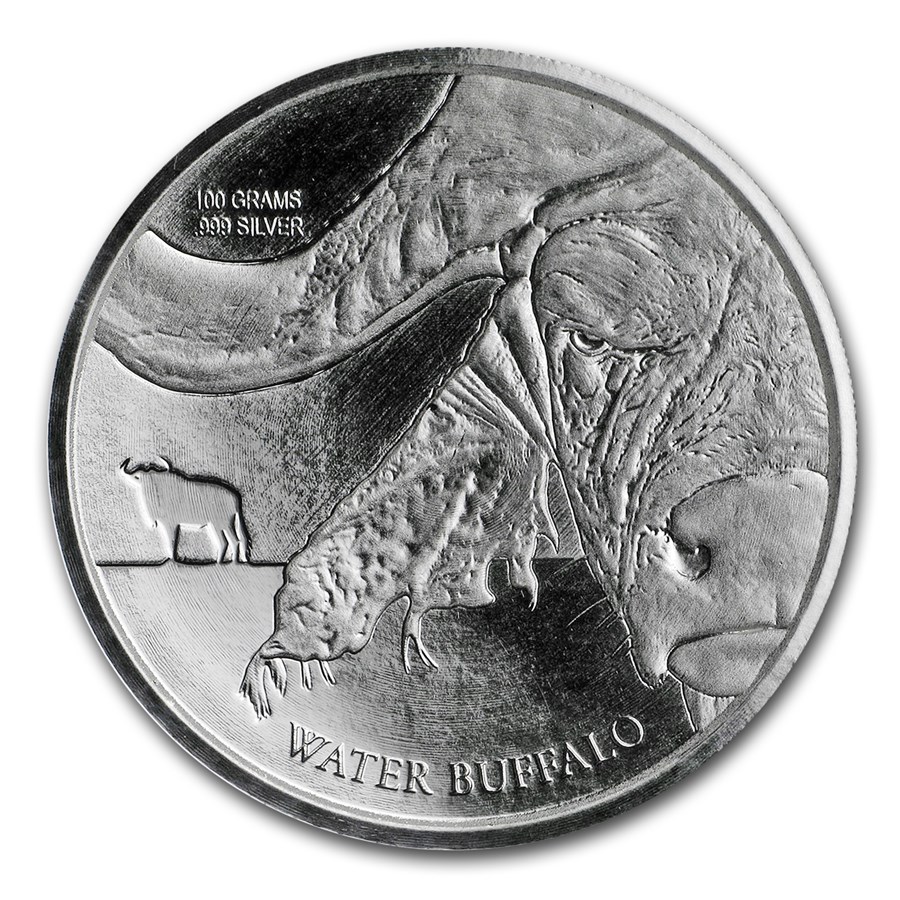2017 Democratic Republic of Congo 100 gram Silver Water Buffalo