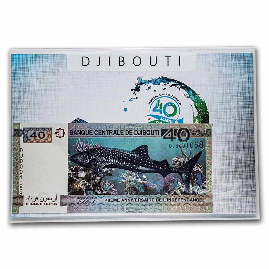 Buy 2017 Djibouti Whale Shark 40 Francs Banknote Unc APMEX
