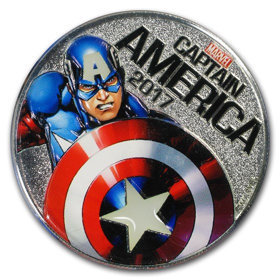 2017 Fiji 50 Cent Captain America Light Up (Specimen) 2017 Fiji 50 Cent Captain America Light Up (Specimen)