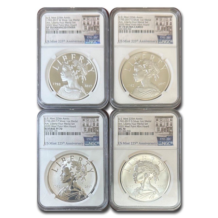 Buy 2017 Four-Medal Silver Am. Liberty Set PF/MS-70 NGC (WP Hoard) | APMEX