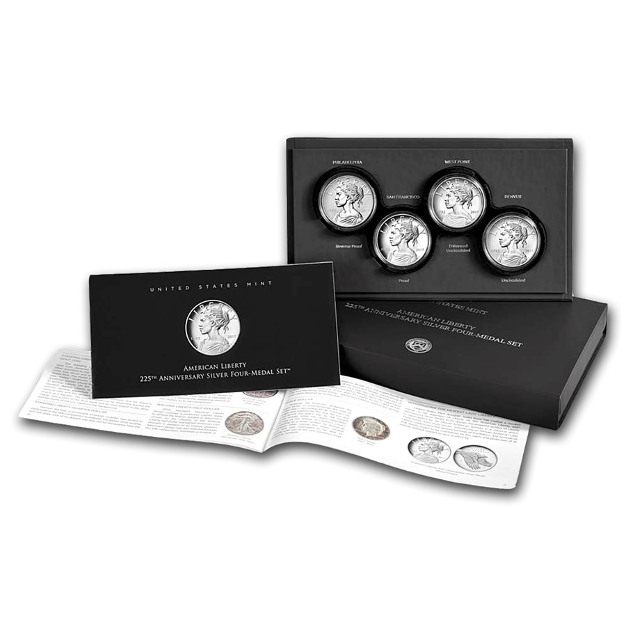 2017 Four-Medal Silver American Liberty Set (w/Box & COA)