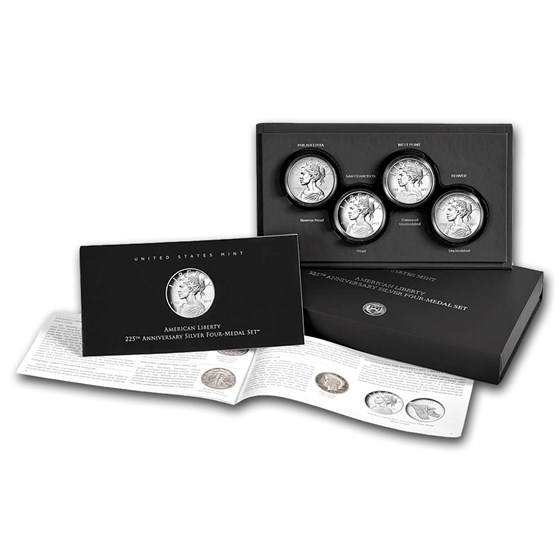 2017 Four-Medal Silver American Liberty Set (w/Box & COA) 2017 Four-Medal Silver American Liberty Set (w/Box & COA)