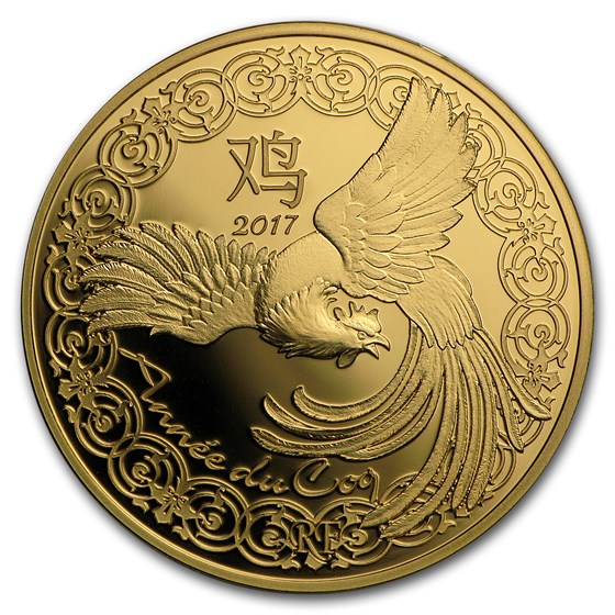 2017 France 1/4 oz Gold €50 Year of the Rooster Proof (Lunar) 2017 France 1/4 oz Gold €50 Year of the Rooster Proof (Lunar)