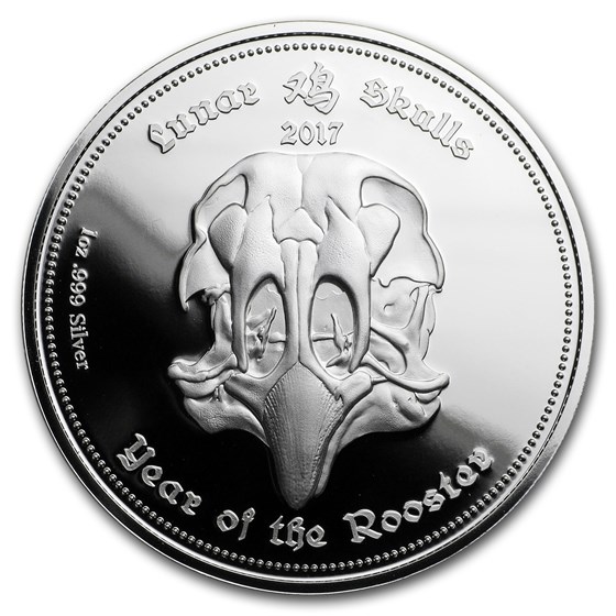 2017 Gabon 1 oz Silver Proof Lunar Skull Year of the Rooster 2017 Gabon 1 oz Silver Proof Lunar Skull Year of the Rooster