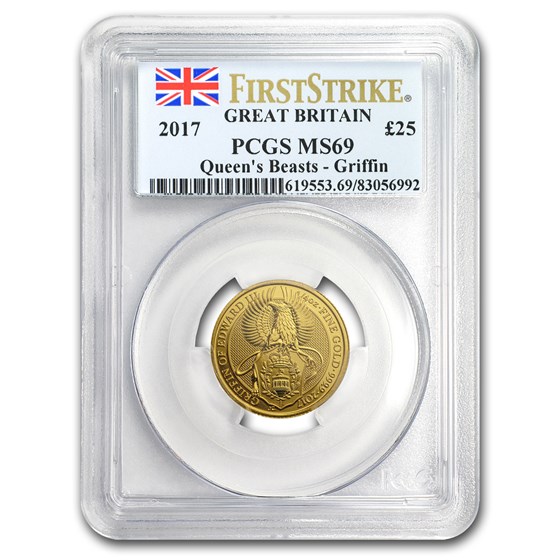 2017 GB 1/4 oz Gold Queen's Beasts The Griffin MS-69 PCGS (FS) 2017 GB 1/4 oz Gold Queen's Beasts The Griffin MS-69 PCGS (FS)