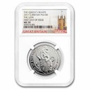 2017 GB 1 oz Platinum Queen's Beasts The Lion MS-70 NGC FDI
