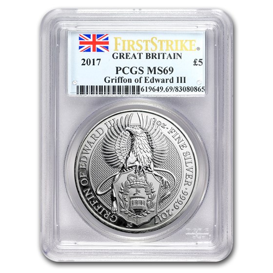 2017 GB 2 oz Silver Queen's Beasts The Griffin MS-69 PCGS (FS) 2017 GB 2 oz Silver Queen's Beasts The Griffin MS-69 PCGS (FS)