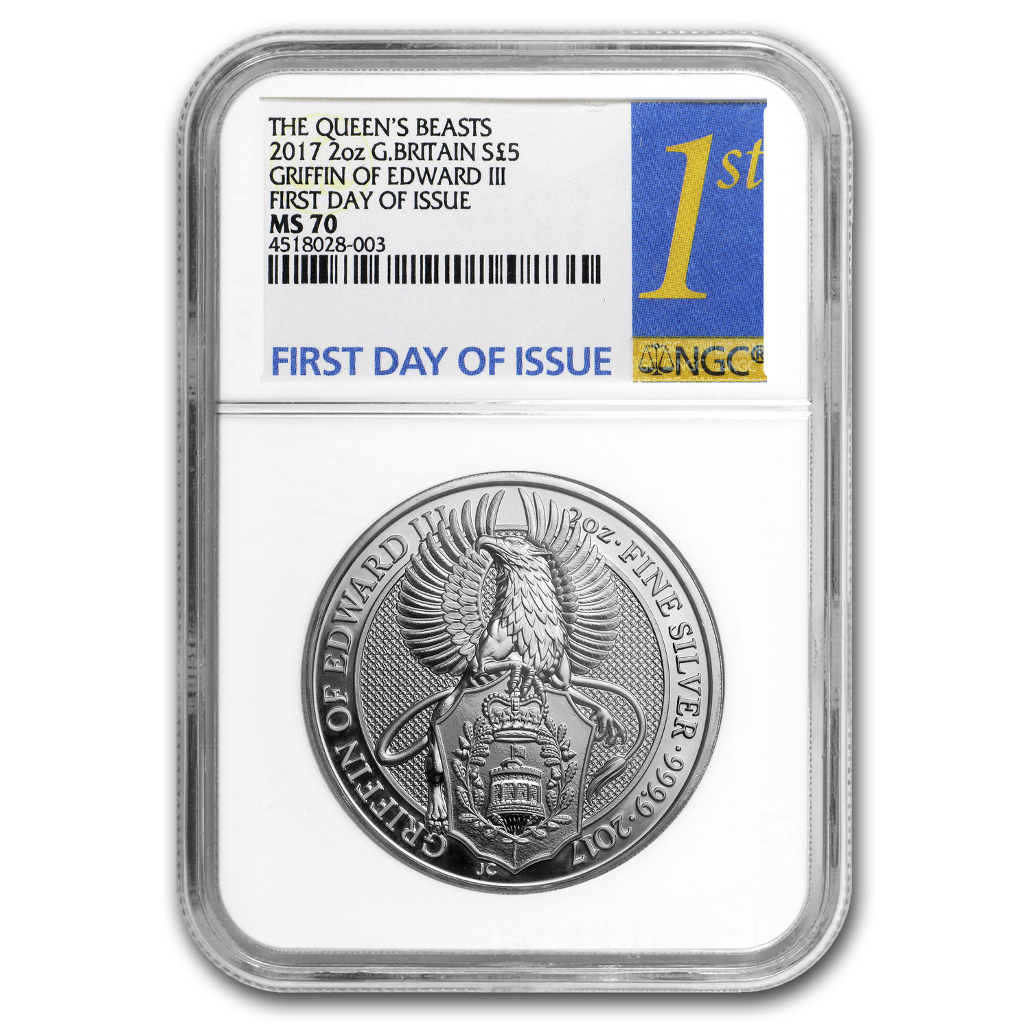 Buy 2017 GB 2 oz Silver Queen's Beasts The Griffin MS-70 NGC | APMEX