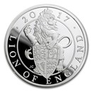 2017 GB Prf 1 oz Silver Queen's Beasts Lion (Box & COA)