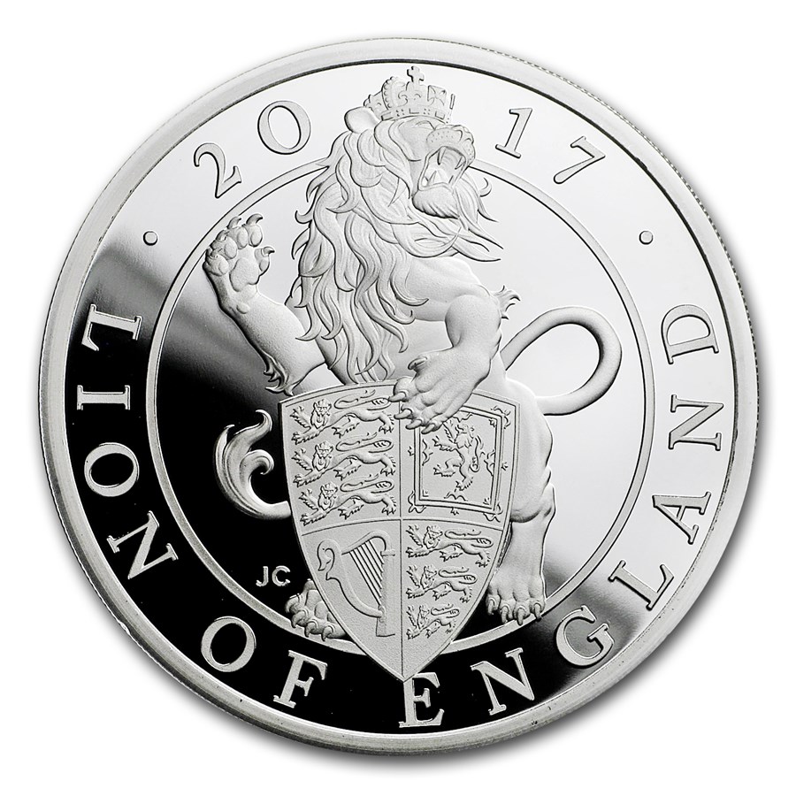 2017 GB Prf 1 oz Silver Queen's Beasts Lion (Box & COA)