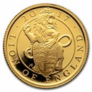 2017 GB Proof 1/4 oz Gold Queen's Beasts Lion (Box & COA)