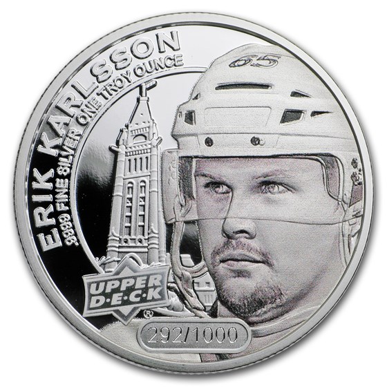 2017 Grandeur 1 oz Silver Hockey: Karlsson (High Relief)