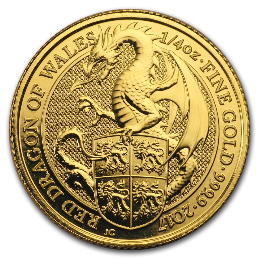 2017 Great Britain 1/4 oz Gold Queen's Beasts The Dragon