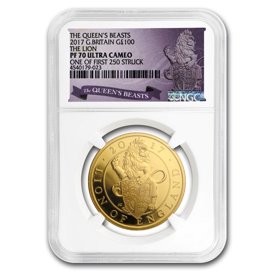 2017 Great Britain 1 oz Gold Queen's Beasts Lion PF-70 NGC 2017 Great Britain 1 oz Gold Queen's Beasts Lion PF-70 NGC