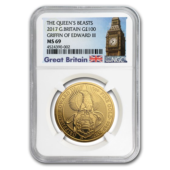2017 Great Britain 1 oz Gold Queen's Beasts The Griffin MS-69 NGC 2017 Great Britain 1 oz Gold Queen's Beasts The Griffin MS-69 NGC