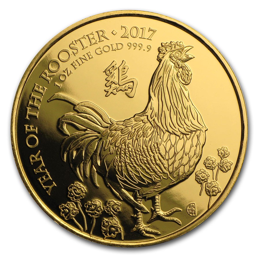 2017 Great Britain 1 oz Gold Year of the Rooster BU