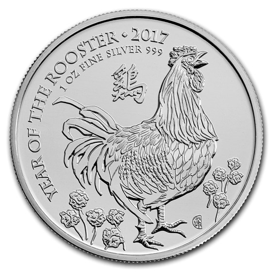 2017 Great Britain 1 oz Silver Year of the Rooster BU