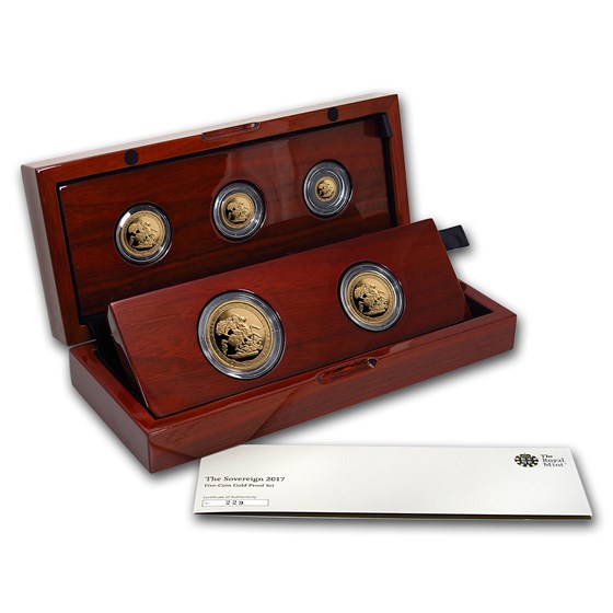 2017 Great Britain 5-Coin Gold Sovereign Proof Set 2017 Great Britain 5-Coin Gold Sovereign Proof Set