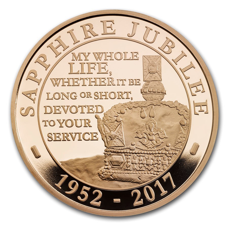 Buy 2017 Great Britain £5 Prf Gold Sapphire Jubilee APMEX