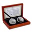 2017 Isle of Man 2-Coin Silver Angel Proof/Reverse Proof Set