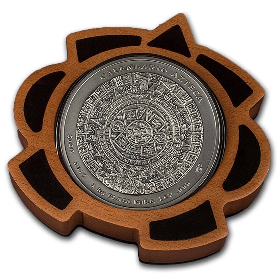 Buy 2017 Mexico 1 kilo Silver Aztec Calendar Antiqued Finish APMEX