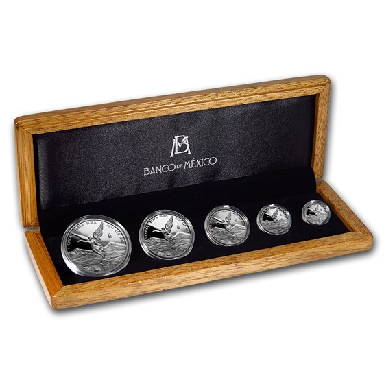 2017 Mexico 5-Coin Silver Libertad Proof Set (1.9 oz, Wood Box) 2017 Mexico 5-Coin Silver Libertad Proof Set (1.9 oz, Wood Box)
