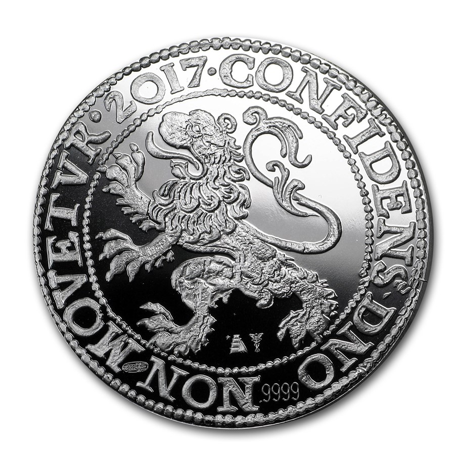 2017 Netherlands 1 oz Silver Proof Lion Dollar (w/Box & COA)