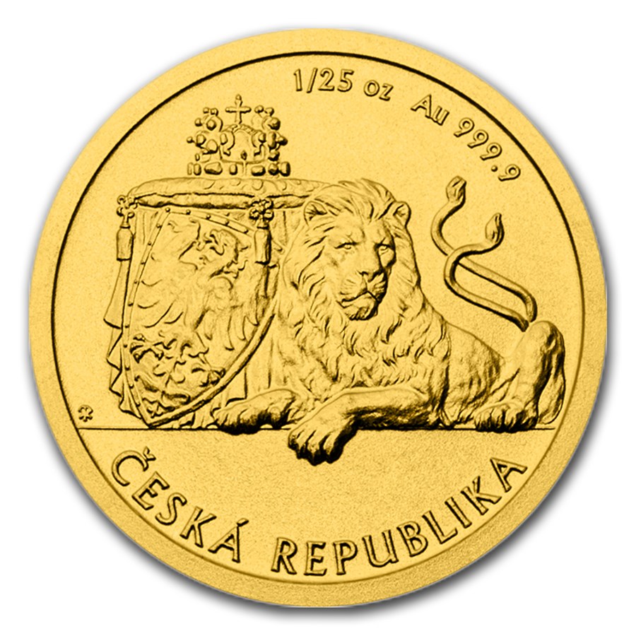 2017 Niue 1/25 oz Gold Czech Lion BU