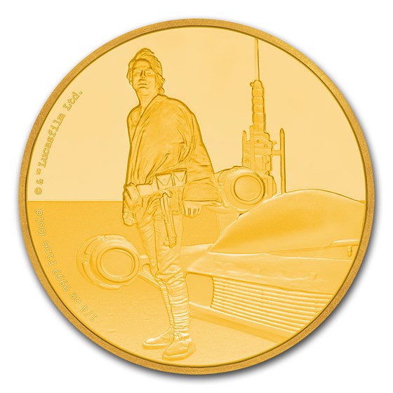 2017 Niue 1/4 oz Gold $25 Star Wars Luke Skywalker Pf (Box & COA) 2017 Niue 1/4 oz Gold $25 Star Wars Luke Skywalker Pf (Box & COA)