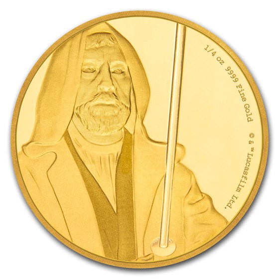 2017 Niue 1/4 oz Gold $25 Star Wars Obi-Wan Kenobi Pf (Box & COA)