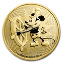 2017 Niue 1 oz Gold $250 Disney Steamboat Willie BU