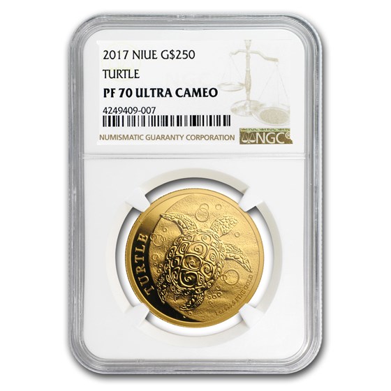 2017 Niue 1 oz Gold $250 Hawksbill Turtle PR-70 NGC 2017 Niue 1 oz Gold $250 Hawksbill Turtle PR-70 NGC