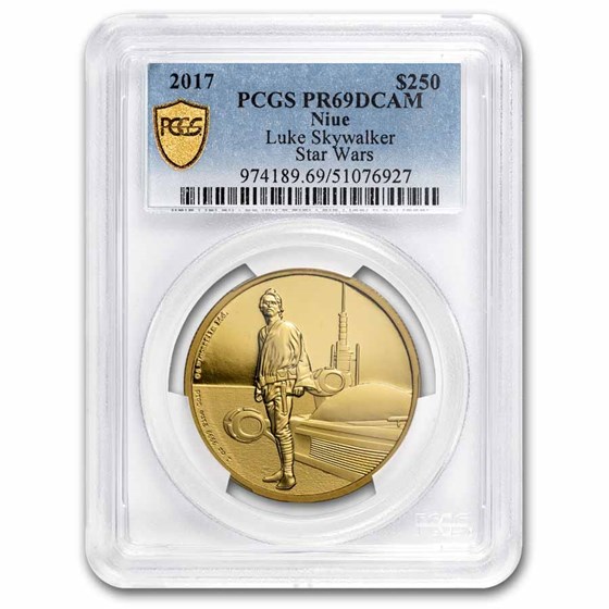 2017 Niue 1 oz Gold $250 Star Wars Luke Skywalker PCGS-PR69 DCAM 2017 Niue 1 oz Gold $250 Star Wars Luke Skywalker PCGS-PR69 DCAM