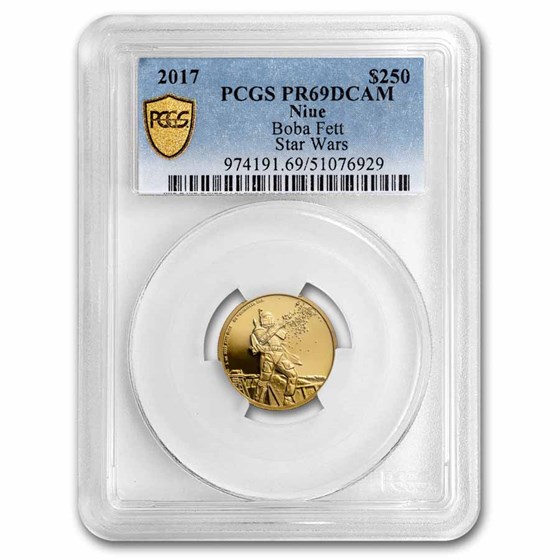 2017 Niue 1 oz Proof Gold $250 Star Wars Boba Fett PCGS-PR69 DCAM 2017 Niue 1 oz Proof Gold $250 Star Wars Boba Fett PCGS-PR69 DCAM