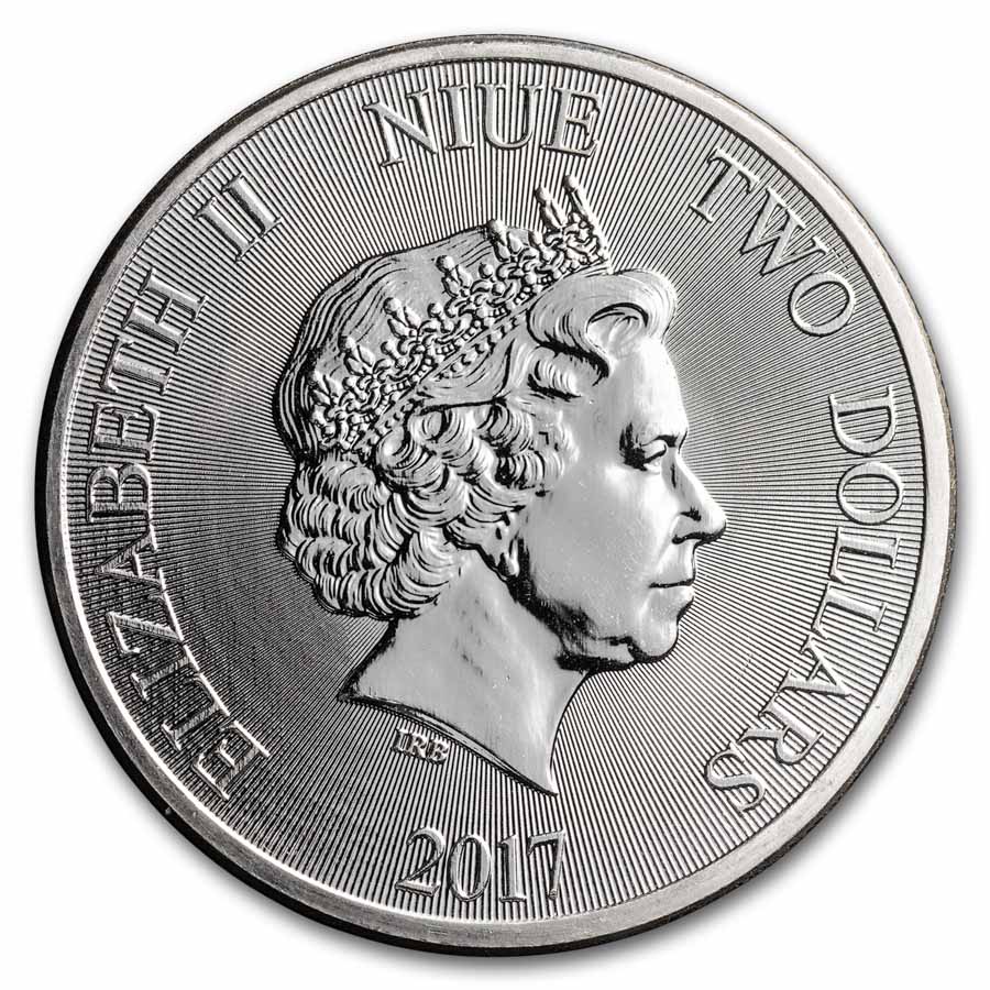 2017 Niue 1 oz Silver $2 African Lion