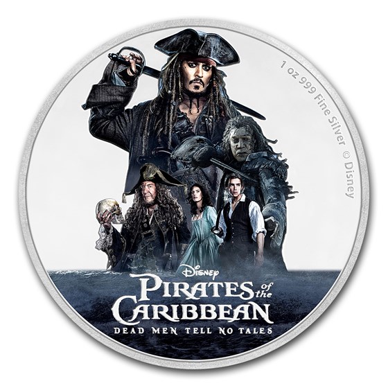2017 Niue 1 oz Silver $2 Disney Pirates of the Caribbean 2017 Niue 1 oz Silver $2 Disney Pirates of the Caribbean