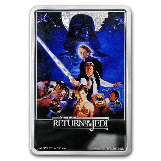 2017 Niue 1 oz Silver $2 Return of the Jedi Poster (No Outer Box) 2017 Niue 1 oz Silver $2 Return of the Jedi Poster (No Outer Box)