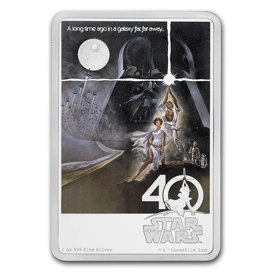 2017 Niue 1 oz Silver $2 Star Wars 40th Anniversary (w/Box & COA) 2017 Niue 1 oz Silver $2 Star Wars 40th Anniversary (w/Box & COA)