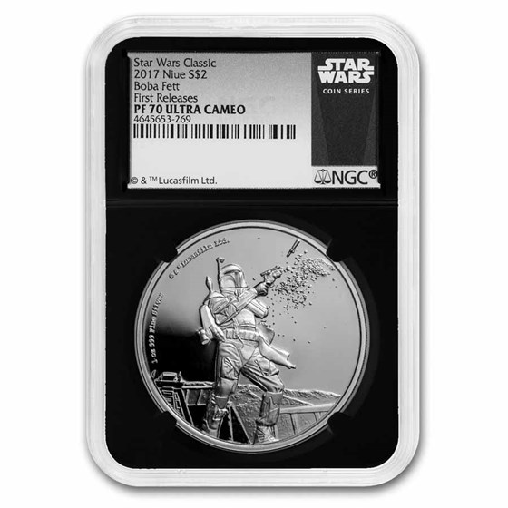 2017 Niue 1 oz Silver $2 Star Wars Boba Fett PF-70 First Releases 2017 Niue 1 oz Silver $2 Star Wars Boba Fett PF-70 First Releases