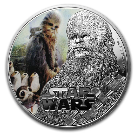 2017 Niue 1 oz Silver $2 Star Wars Chewbacca Colorized (Box, COA) 2017 Niue 1 oz Silver $2 Star Wars Chewbacca Colorized (Box, COA)